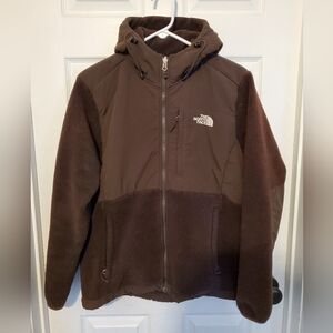 NorthFace Womens Brown Hooded Denali Fleece Jacket